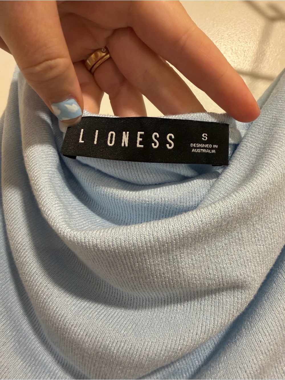 Lioness Light Blue Off-Shoulder Maxi Dress perfect for baby shower - Picture 3 of 3